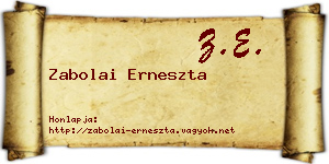 Zabolai Erneszta névjegykártya